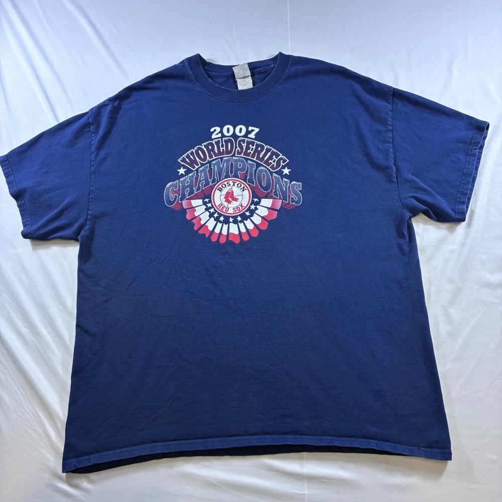 VTG Boston Red Sox 2007 World Series Champions Roster T-Shirt Hanes Beefy-T 2XL